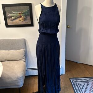 Long navy Roxy dress. Light cotton. XS.